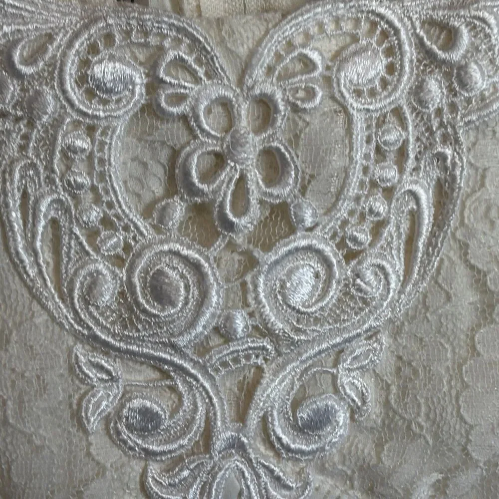 Jessica McClintok Vintage Christening Lace Embroidered Baptism Dress Size 6